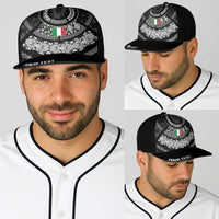 Italy Rugby Concept Personalized Baseball Net Cap Black and White Mandala Inspired