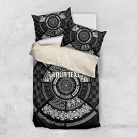 Italy Rugby Concept Custom Bedding Set Black and White Mandala Inspired