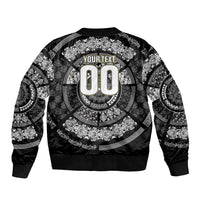 Italy Rugby Concept Custom Bomber Jacket Black and White Mandala Inspired