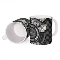 Italy Rugby Concept Custom Ceramic Mug Black and White Mandala Inspired