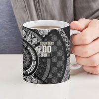 Italy Rugby Concept Custom Ceramic Mug Black and White Mandala Inspired