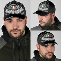 Italy Rugby Concept Personalized Classic Cap Black and White Mandala Inspired