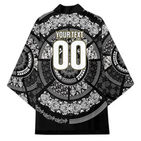 Italy Rugby Concept Custom Kimono Black and White Mandala Inspired