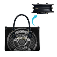 Italy Rugby Concept Custom Leather Bag Black and White Mandala Inspired