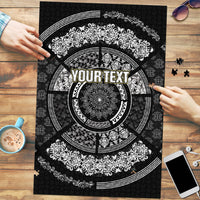 Italy Rugby Concept Custom Puzzle Black and White Mandala Inspired