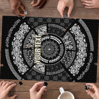 Italy Rugby Concept Custom Puzzle Black and White Mandala Inspired