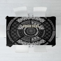 Italy Rugby Concept Custom Tablecloth Black and White Mandala Inspired