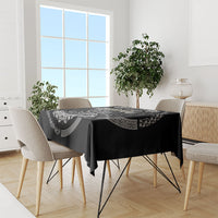 Italy Rugby Concept Custom Tablecloth Black and White Mandala Inspired