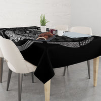 Italy Rugby Concept Custom Tablecloth Black and White Mandala Inspired