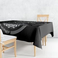 Italy Rugby Concept Custom Tablecloth Black and White Mandala Inspired