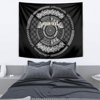 Italy Rugby Concept Custom Tapestry Black and White Mandala Inspired