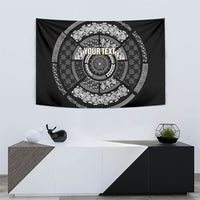 Italy Rugby Concept Custom Tapestry Black and White Mandala Inspired