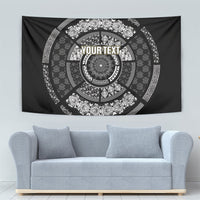 Italy Rugby Concept Custom Tapestry Black and White Mandala Inspired