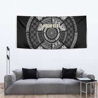 Italy Rugby Concept Custom Tapestry Black and White Mandala Inspired