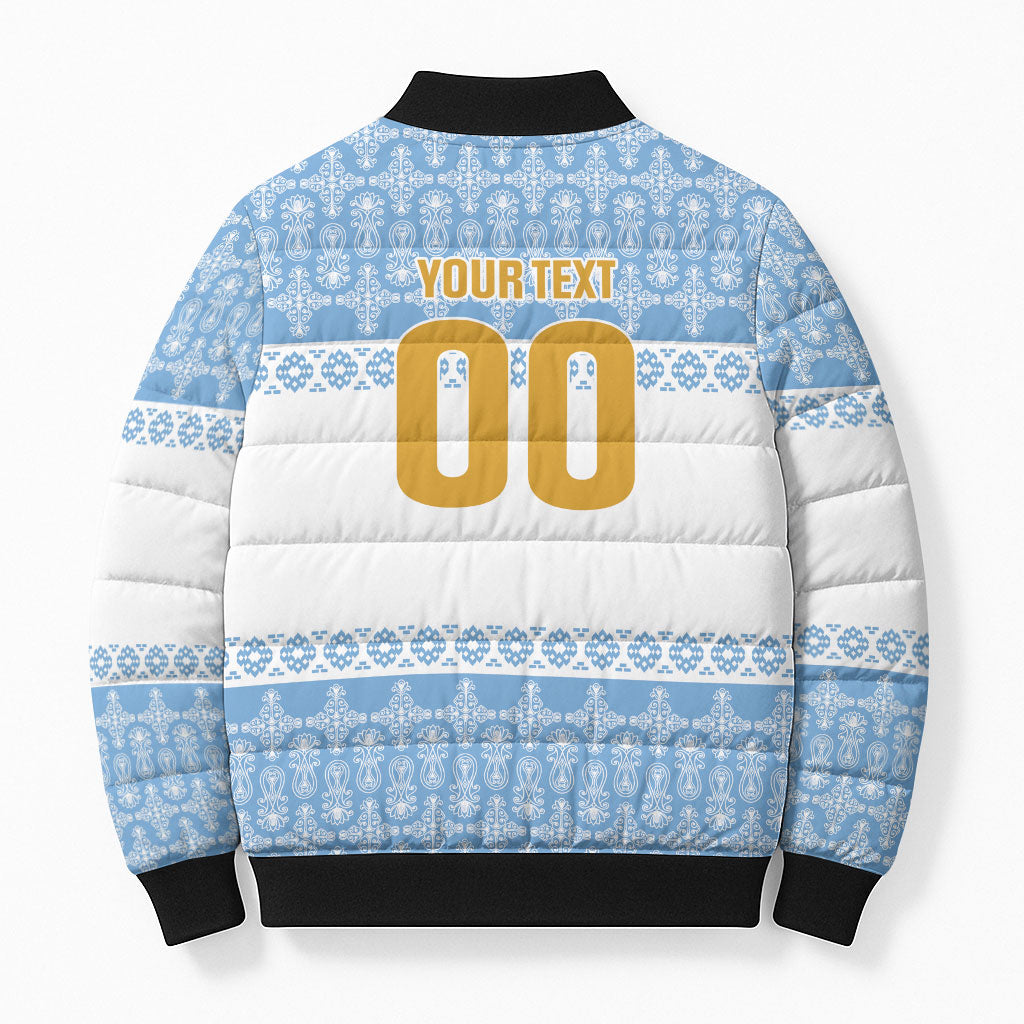 Argentina Rugby National Heritage Custom Bomber Puffer Jacket Gaucho Inspired