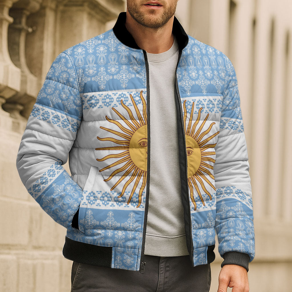 Argentina Rugby National Heritage Custom Bomber Puffer Jacket Gaucho Inspired