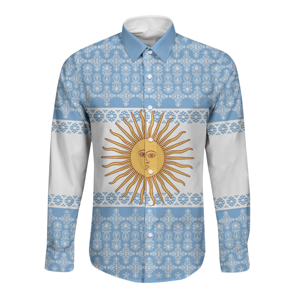 Argentina Rugby National Heritage Custom Long Sleeve Button Shirt Gaucho Inspired