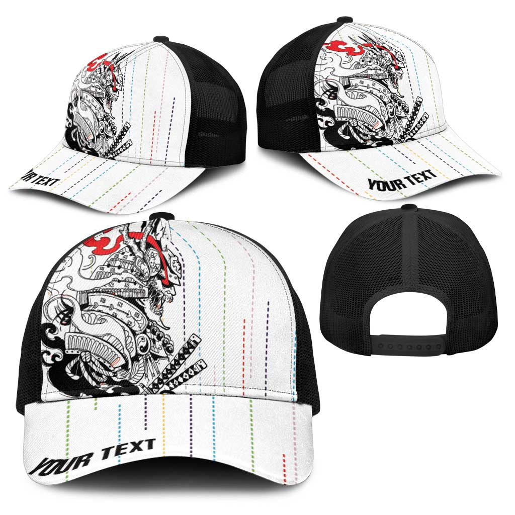Japan Rugby National Heritage Personalized Baseball Net Cap Traditional Sashiko Inspired