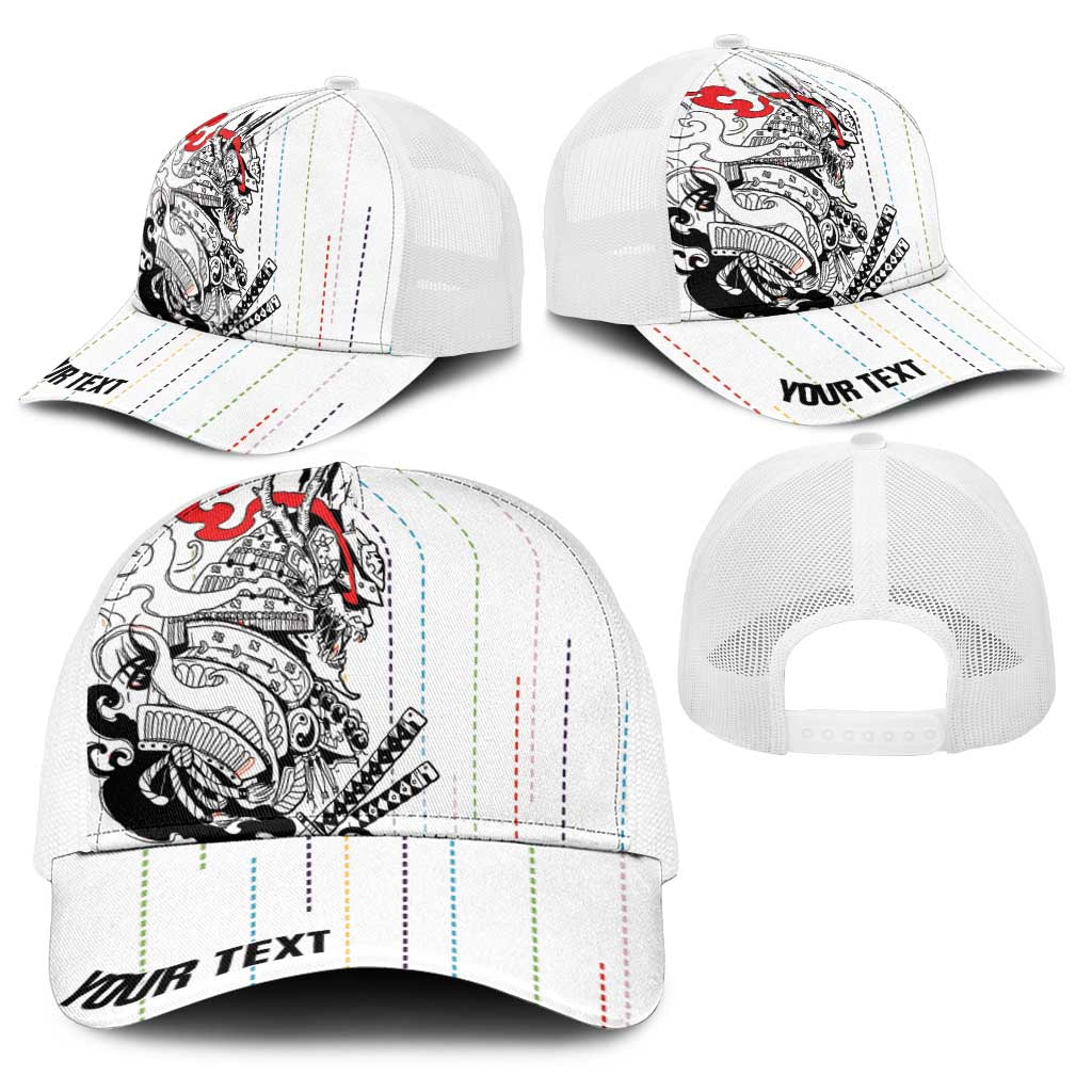 Japan Rugby National Heritage Personalized Baseball Net Cap Traditional Sashiko Inspired