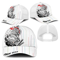 Japan Rugby National Heritage Personalized Baseball Net Cap Traditional Sashiko Inspired