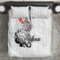 Japan Rugby National Heritage Custom Bedding Set Traditional Sashiko Inspired