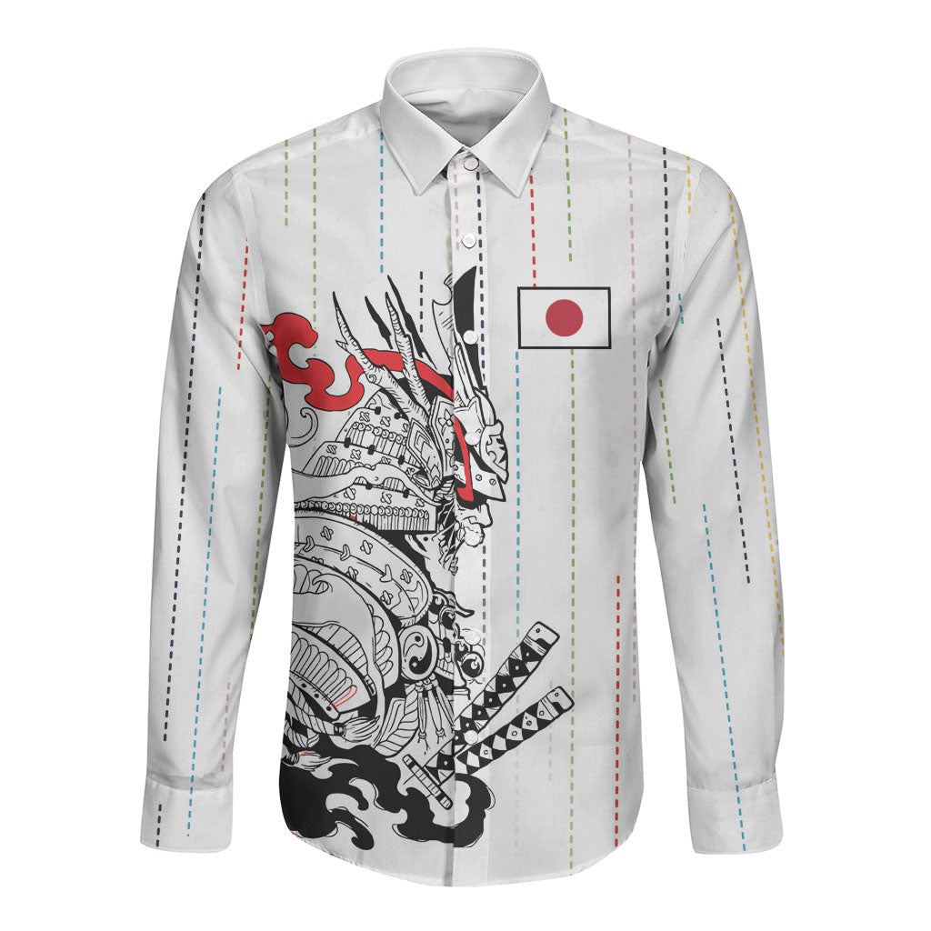 Japan Rugby National Heritage Custom Long Sleeve Button Shirt Traditional Sashiko Inspired