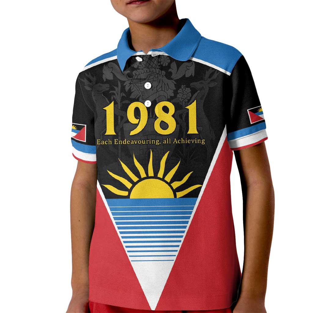 Antigua and Barbuda 1981 Kid Polo Shirt Each Endeavouring All Achieving - Wonder Print Shop