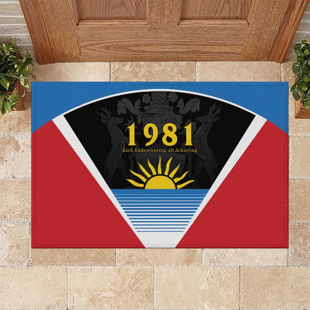 Antigua and Barbuda 1981 Rubber Doormat Each Endeavouring All Achieving - Wonder Print Shop