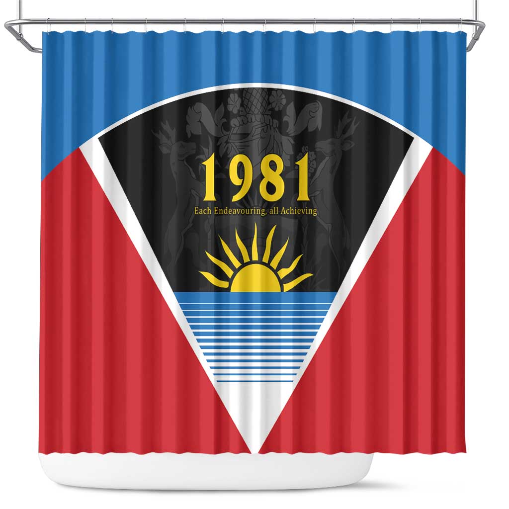 Antigua and Barbuda 1981 Shower Curtain Each Endeavouring All Achieving