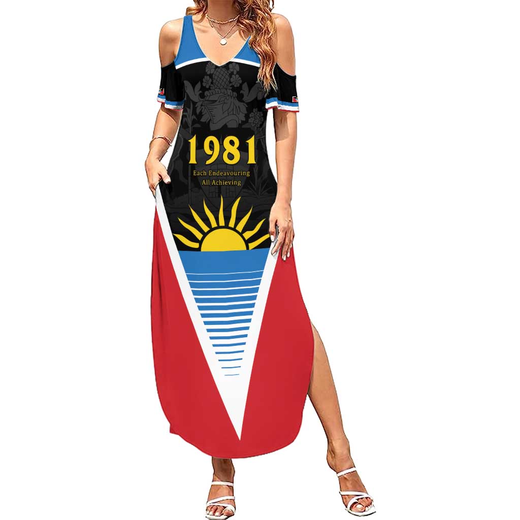 Antigua and Barbuda 1981 Summer Maxi Dress Each Endeavouring All Achieving - Wonder Print Shop