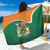 Green and orange personalized sarong with 1958 crest, Niger flag design, and text