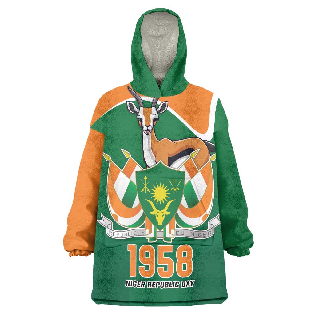 Niger Republic Day Personalized Wearable Blanket Hoodie Fraternite Travail Progres