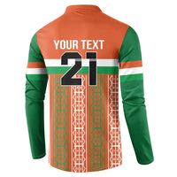 Back view orange and green sweatshirt with 'YOUR TEXT' and large 21 graphic