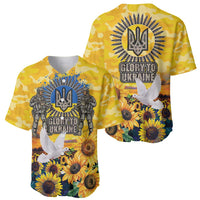 Glory to Ukraine Baseball Jersey Sunflower Field Modern Art