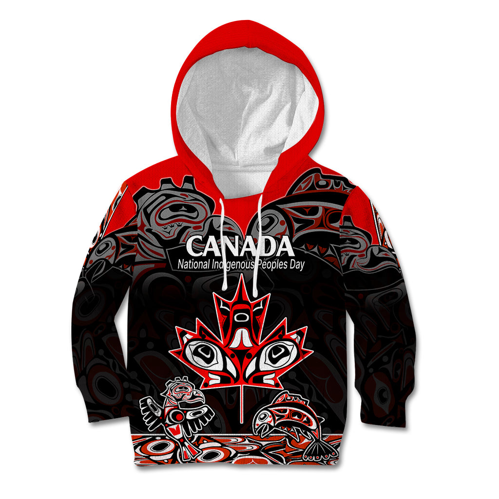 Canada National Aboriginal Day Kid Hoodie Indigenous Art Stylization - Wonder Print Shop