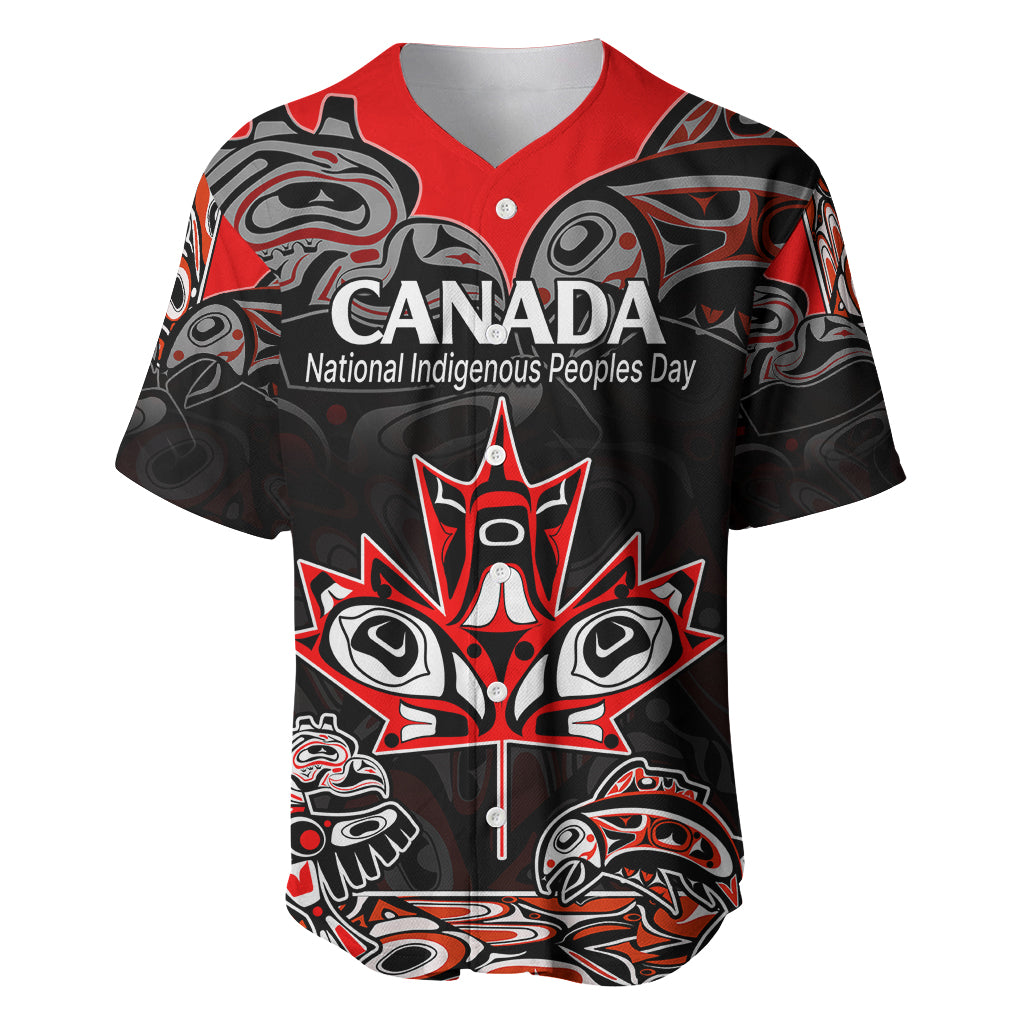 Custom Canada National Aboriginal Day Baseball Jersey Indigenous Art Stylization LT9 - Wonder Print Shop