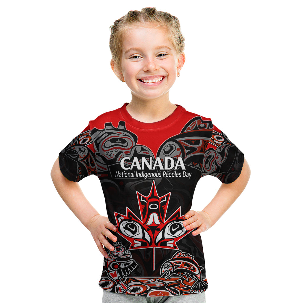 Custom Canada National Aboriginal Day Kid T Shirt Indigenous Art Stylization - Wonder Print Shop