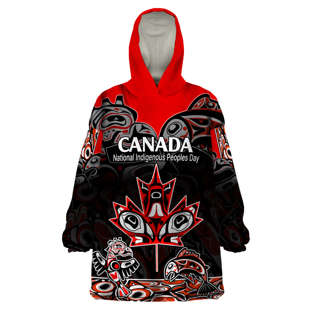 custom-canada-national-aboriginal-day-wearable-blanket-hoodie-indigenous-art-stylization