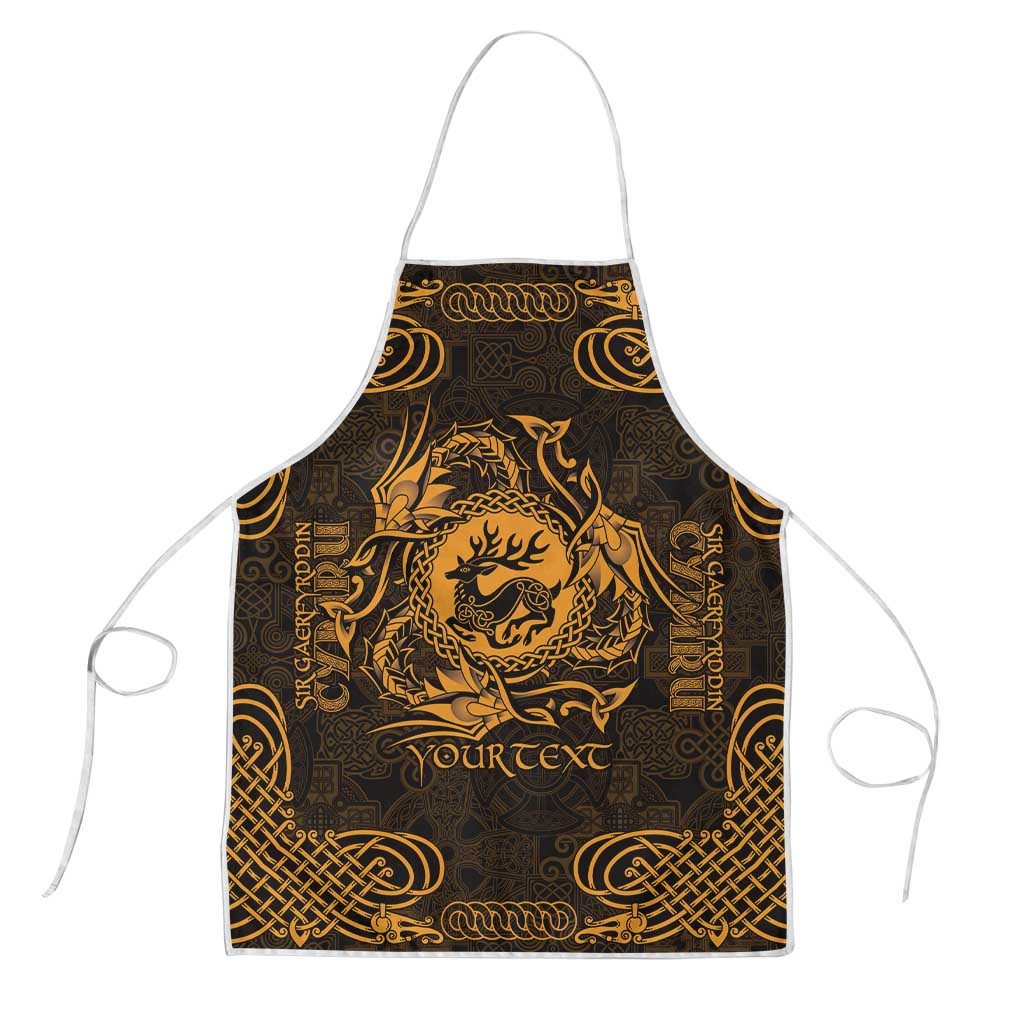 Personalized Carmarthenshire Sir Gaerfyrddin Apron Gold Deer Stag Celtic-inspired - Wonder Print Shop