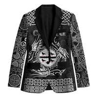 Personalized Flintshire Sir y Fflint Blazer Black Four Choughs Celtic-inspired - Wonder Print Shop