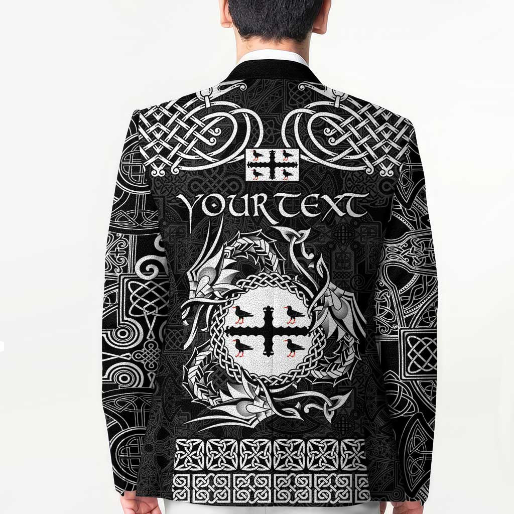 Personalized Flintshire Sir y Fflint Blazer Black Four Choughs Celtic-inspired - Wonder Print Shop