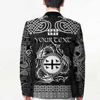 Personalized Flintshire Sir y Fflint Blazer Black Four Choughs Celtic-inspired - Wonder Print Shop