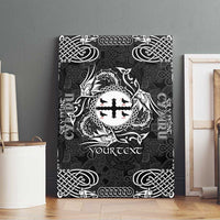 Personalized Flintshire Sir y Fflint Canvas Wall Art Black Four Choughs Celtic-inspired - Wonder Print Shop