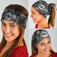 Personalized Flintshire Sir y Fflint Neck Gaiter Black Four Choughs Celtic-inspired - Wonder Print Shop