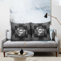 Personalized Flintshire Sir y Fflint Pillow Cover Black Four Choughs Celtic-inspired - Wonder Print Shop