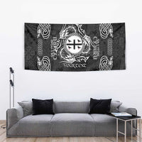 Personalized Flintshire Sir y Fflint Tapestry Black Four Choughs Celtic-inspired - Wonder Print Shop