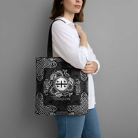 Personalized Flintshire Sir y Fflint Tote Bag Black Four Choughs Celtic-inspired - Wonder Print Shop