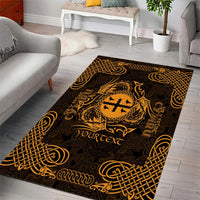 Personalized Flintshire Sir y Fflint Area Rug Gold Four Choughs Celtic-inspired - Wonder Print Shop