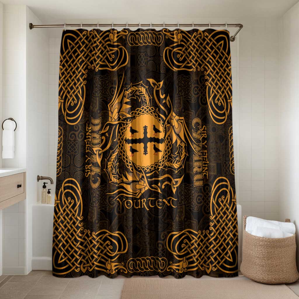 Personalized Flintshire Sir y Fflint Bathroom Set Gold Four Choughs Celtic-inspired - Wonder Print Shop