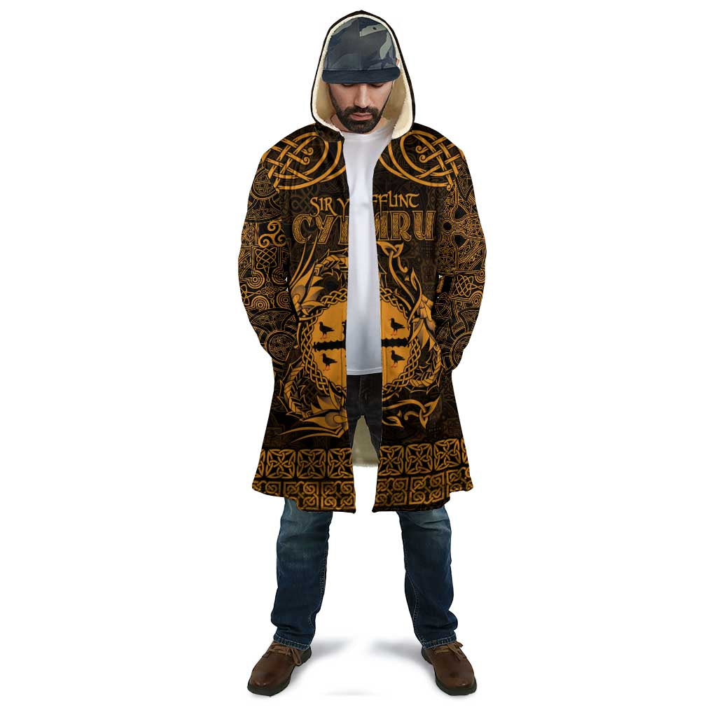Personalized Flintshire Sir y Fflint Cloak Gold Four Choughs Celtic-inspired - Wonder Print Shop